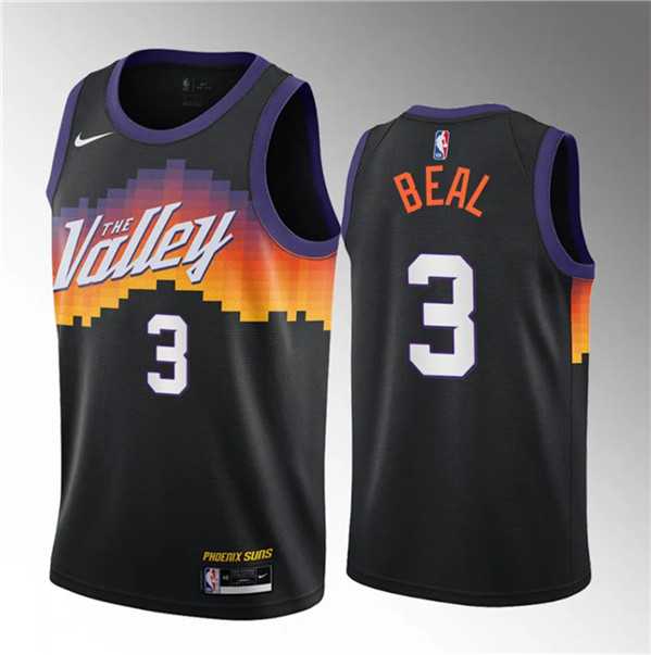 Mens Phoenix Suns #3 Bradley Beal Balck 2021-22 City Edition Stitched Basketball Jersey->phoenix suns->NBA Jersey